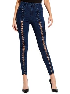 Y2K Inspired Guess Lace-Up High Waisted Skinny Jeans Size 27